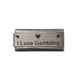 Italian‎ Charm Link for Charm Bracelet I Heart Love Gambling 18mm Nomimation